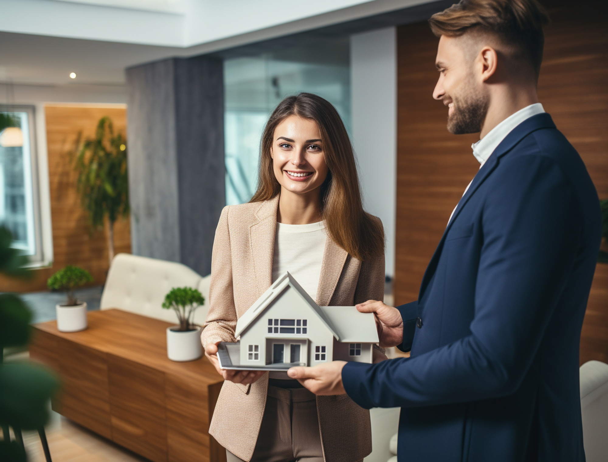 Real estate professionals reviewing apartment building loans