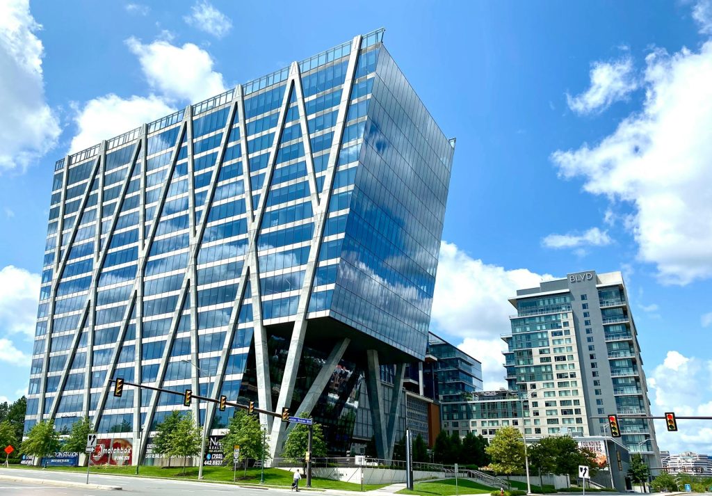 Commercial property insurance protects office buildings like this one from damage and losses.